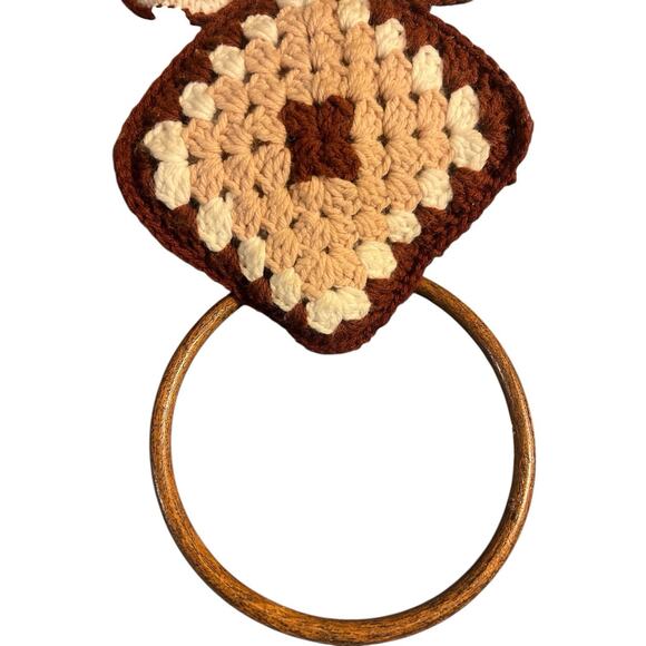 Vintage Handmade Crochet Towel Owl Holder KitschGrandma's Cottage-core Boho - Picture 3 of 6
